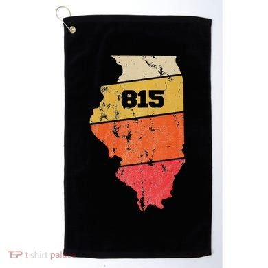 Illinois Retro Local Map Heart Area Code 815 Golf Towel