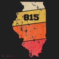 Illinois Retro Local Map Heart Area Code 815 Golf Towel thumb 3