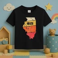 Illinois Retro Local Map Heart Area Code 815 Toddler T-Shirt thumb 3