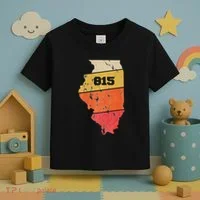 Illinois Retro Local Map Heart Area Code 815 Toddler T-Shirt thumb 3