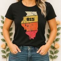 Illinois Retro Local Map Heart Area Code 815 Women's T-Shirt thumb 2