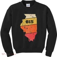 Illinois Retro Local Map Heart Area Code 815 Kids Sweatshirt thumb 0
