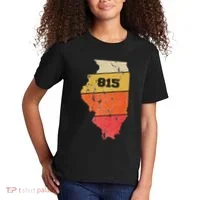 Illinois Retro Local Map Heart Area Code 815 Kids T-Shirt thumb 2
