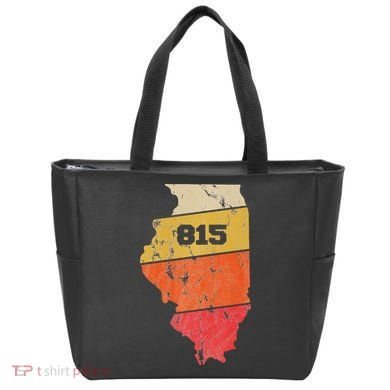 Illinois Retro Local Map Heart Area Code 815 Tote Bag
