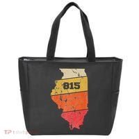 Illinois Retro Local Map Heart Area Code 815 Tote Bag thumb 0