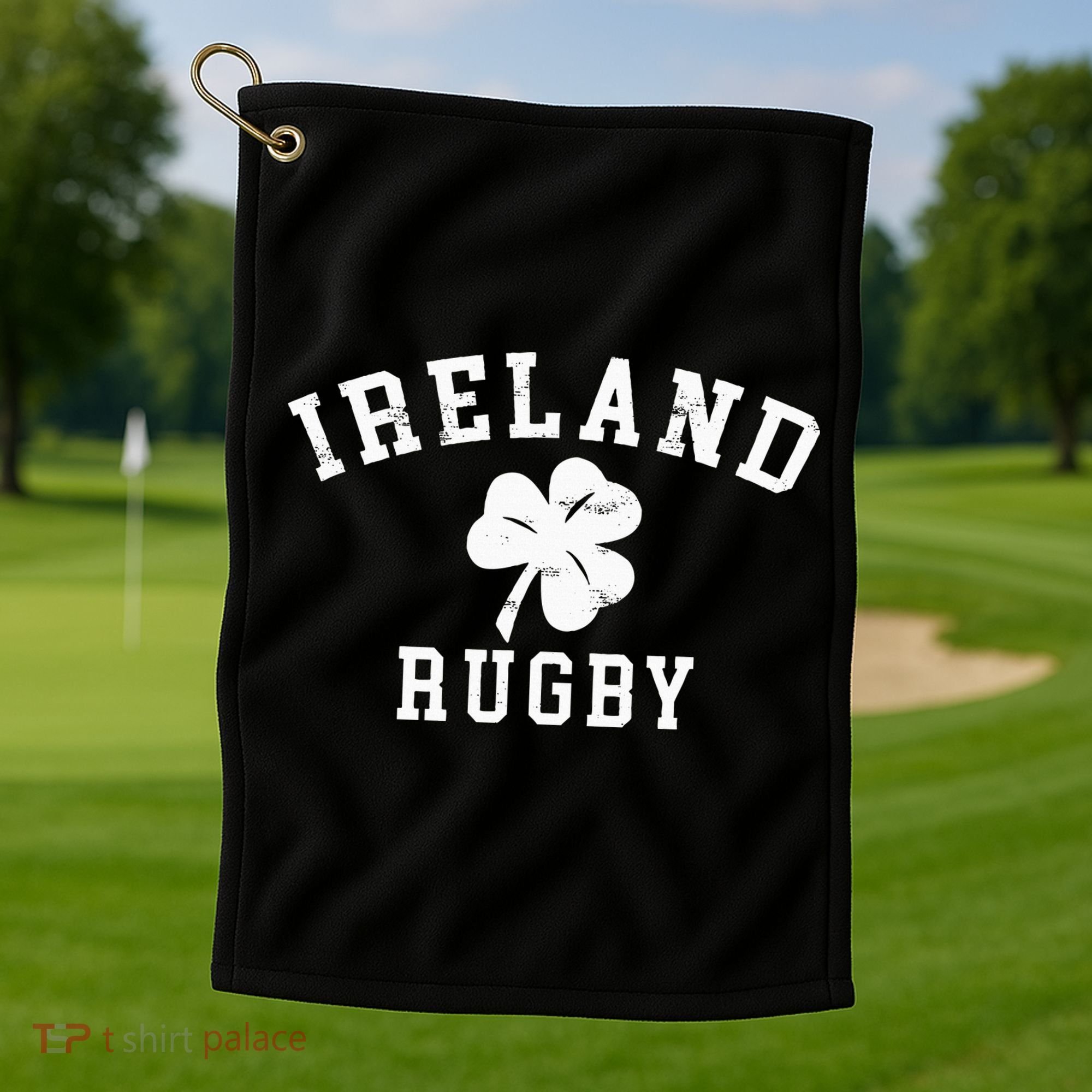 IRELAND RUGBY Lucky Clover Rugby Golf Towel