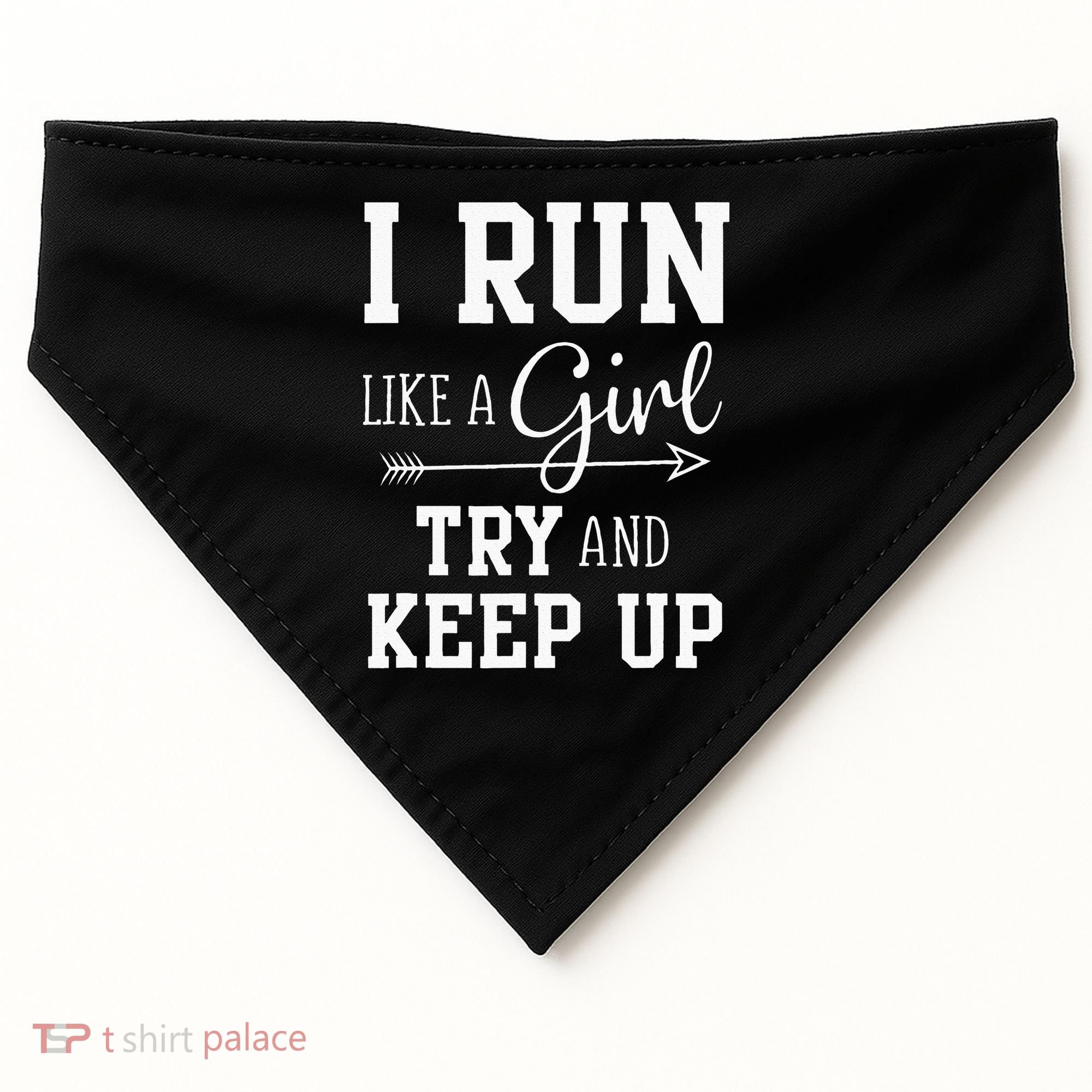 I Run Like A Girl Try To Keep Up Cardio Workout USA-Made Doggie Bandana