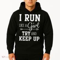I Run Like A Girl Try To Keep Up Cardio Workout Hoodie thumb 2