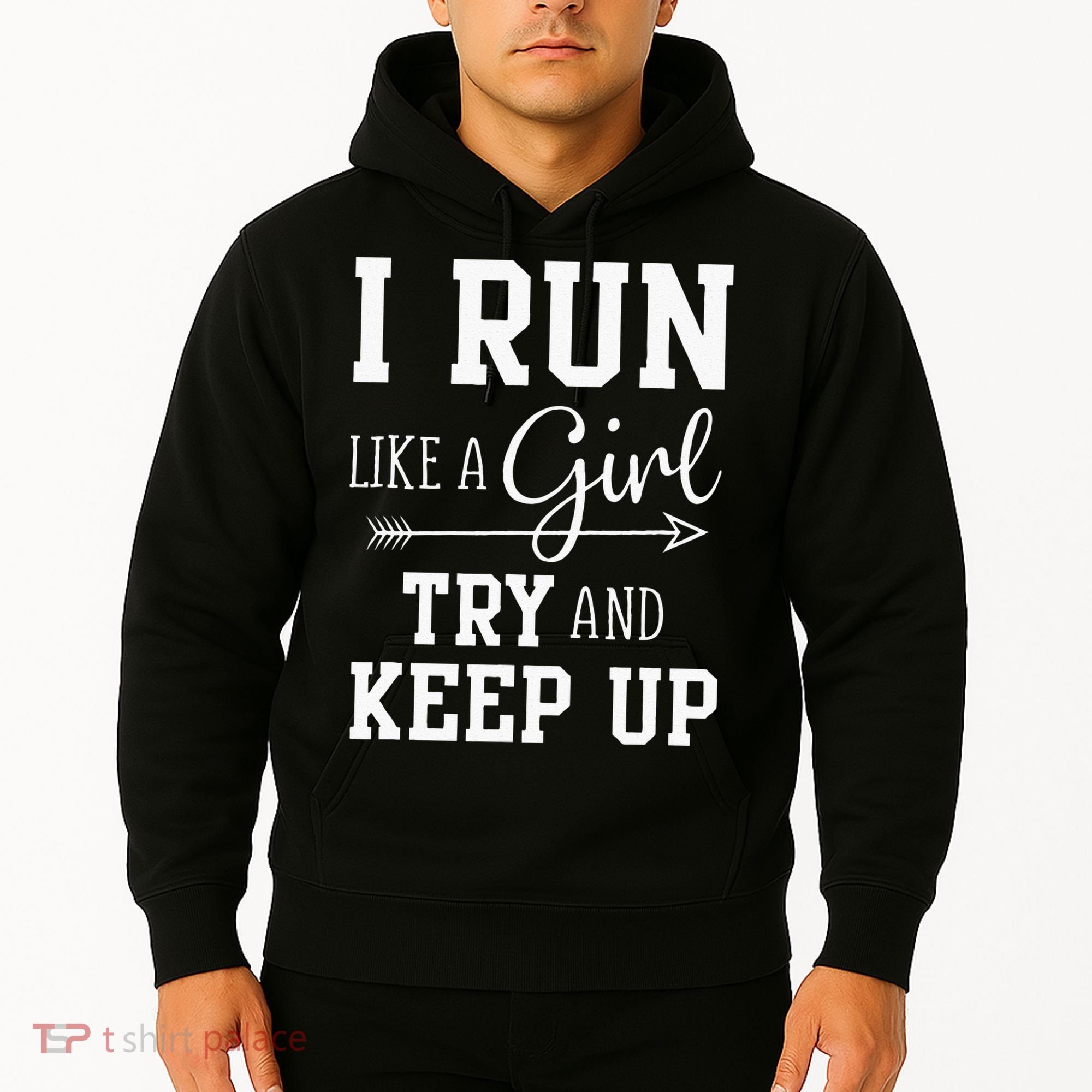 I Run Like A Girl Try To Keep Up Cardio Workout Hoodie