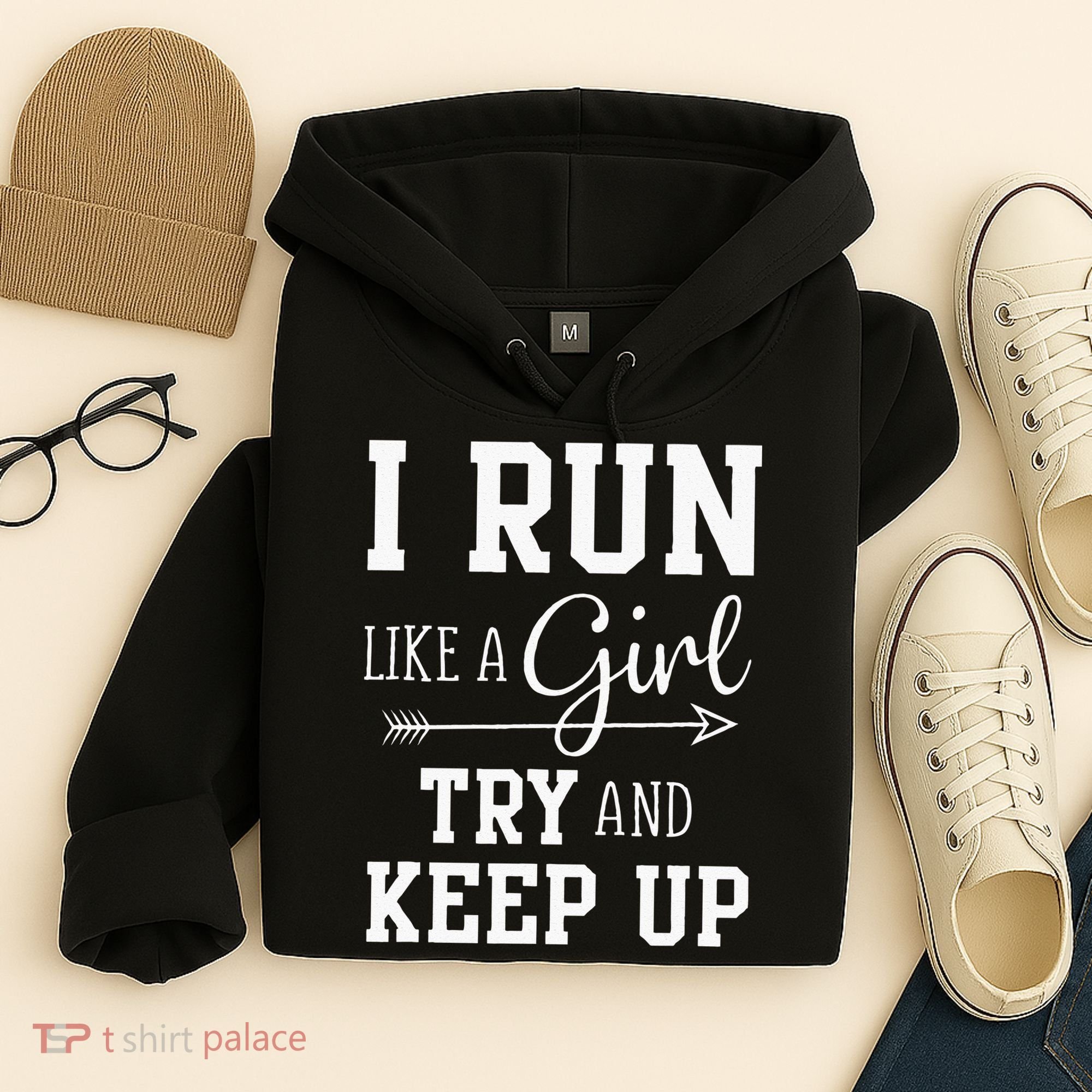 I Run Like A Girl Try To Keep Up Cardio Workout Hoodie