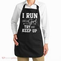 I Run Like A Girl Try To Keep Up Cardio Workout Apron thumb 2