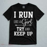 I Run Like A Girl Try To Keep Up Cardio Workout T-Shirt thumb 5