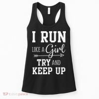 I Run Like A Girl Try To Keep Up Cardio Workout Women's Tank Top thumb 0
