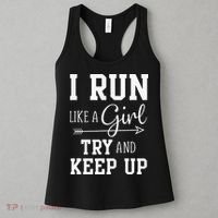 I Run Like A Girl Try To Keep Up Cardio Workout Women's Tank Top thumb 3