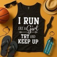 I Run Like A Girl Try To Keep Up Cardio Workout Tank Top thumb 4