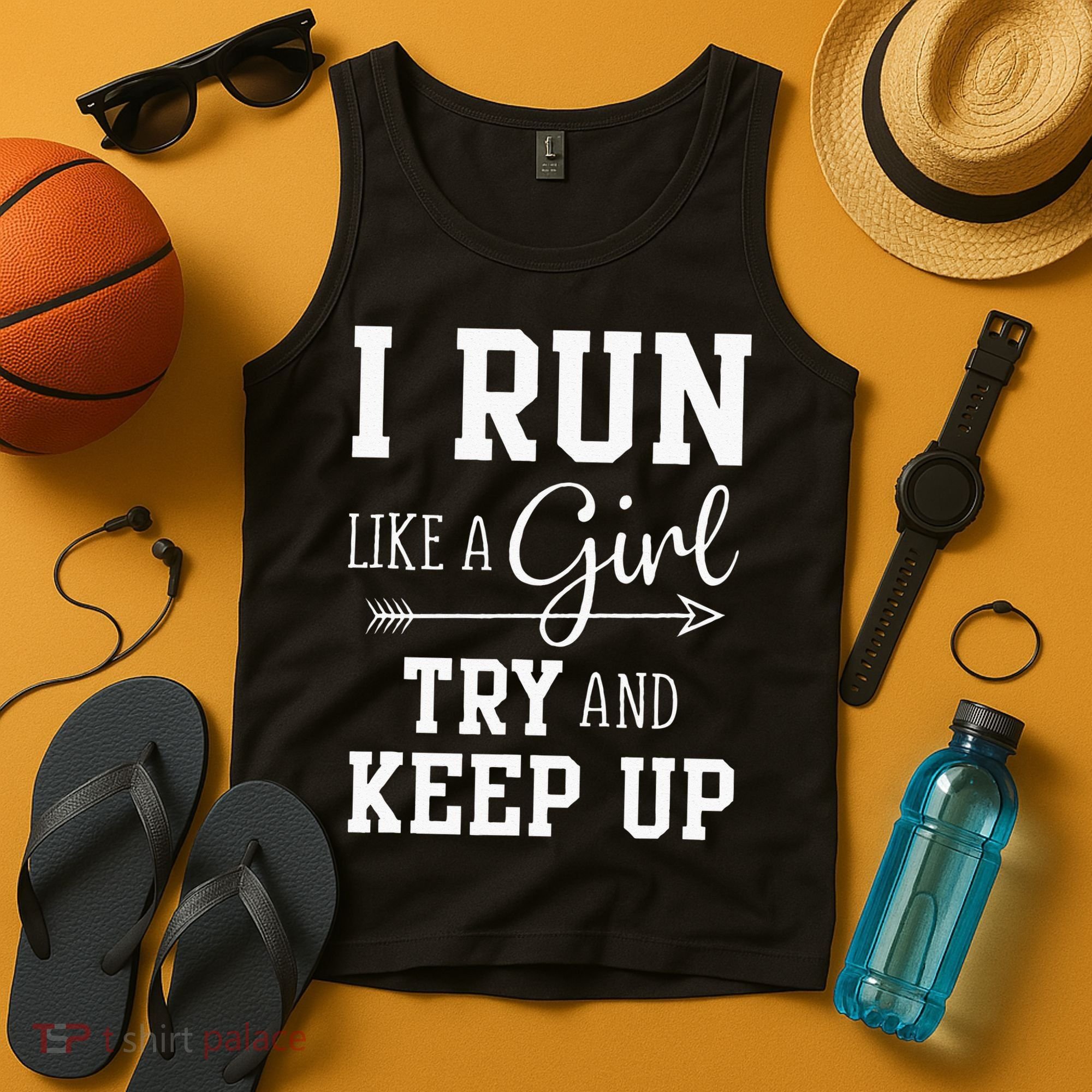 I Run Like A Girl Try To Keep Up Cardio Workout Tank Top