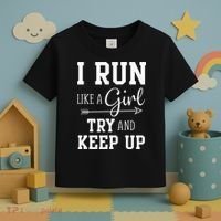 I Run Like A Girl Try To Keep Up Cardio Workout Toddler T-Shirt thumb 3