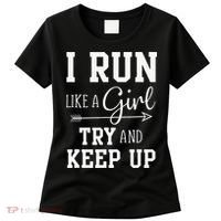 I Run Like A Girl Try To Keep Up Cardio Workout Women's T-Shirt thumb 0