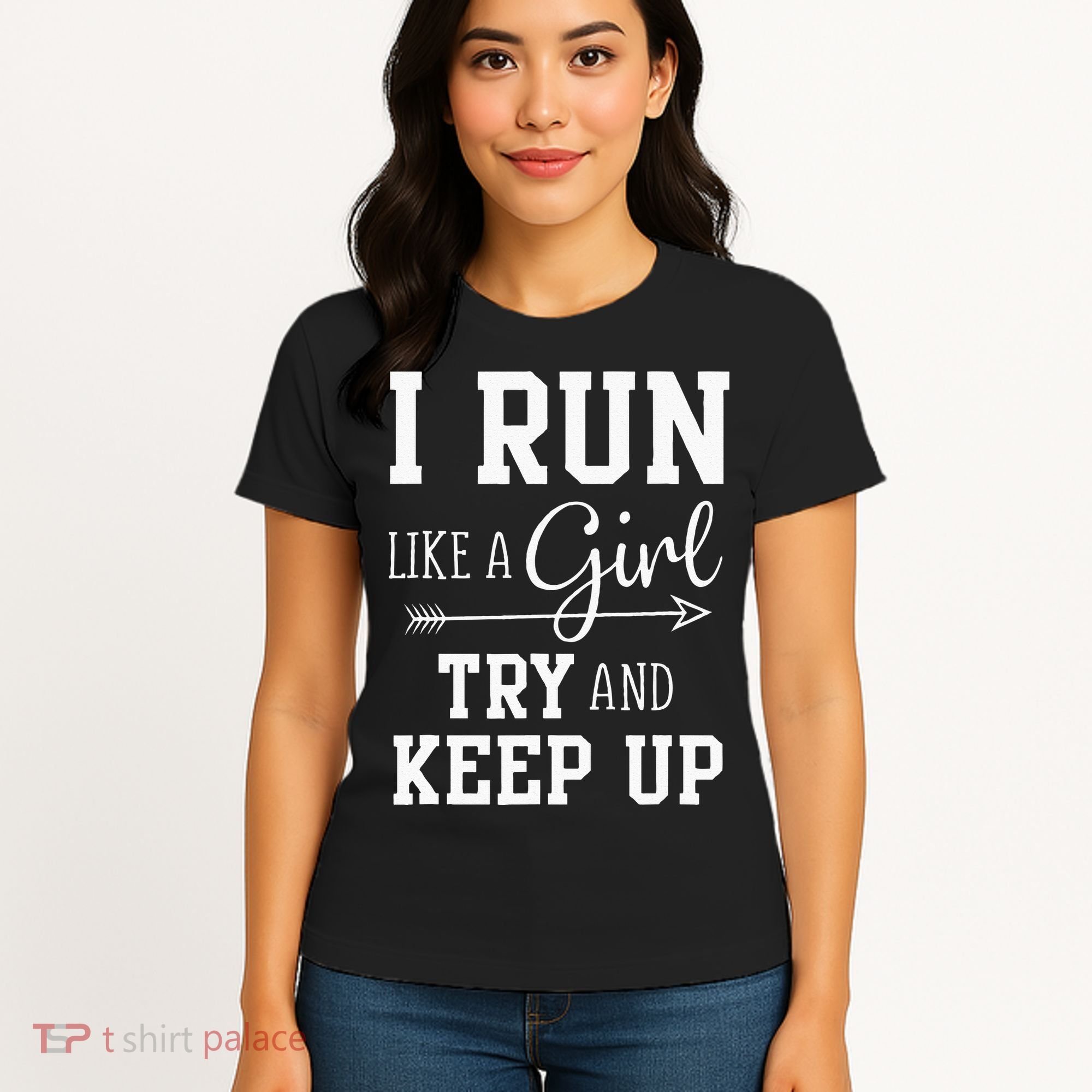 I Run Like A Girl Try To Keep Up Cardio Workout Women's T-Shirt