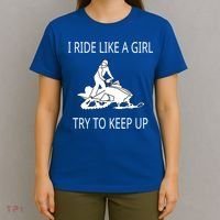 I Ride Like A Girl Try To Keep Up Snowmobile Cute Gift T-Shirt thumb 4