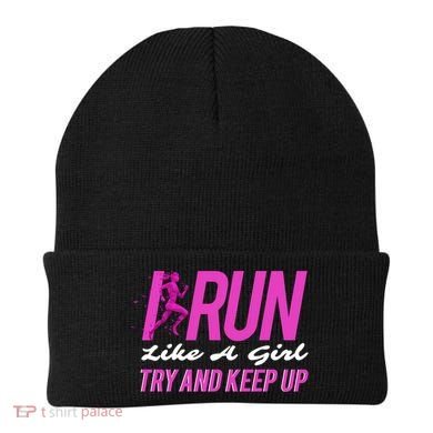 I Run Like Try And Keep Up Outdoor Gift Beanie
