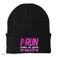 I Run Like Try And Keep Up Outdoor Gift Beanie thumb 0
