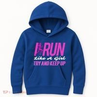 I Run Like Try And Keep Up Outdoor Gift Kids Hoodie thumb 0