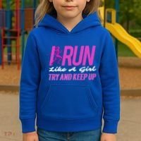 I Run Like Try And Keep Up Outdoor Gift Kids Hoodie thumb 3