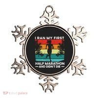 I Ran My First Half Marathon And DidnT Die Funny Running Gift Ornament thumb 0