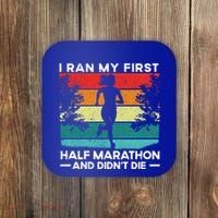 I Ran My First Half Marathon And DidnT Die Funny Running Gift Coaster thumb 0