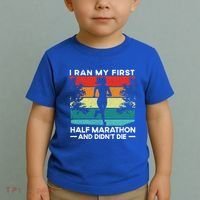 I Ran My First Half Marathon And DidnT Die Funny Running Gift Toddler T-Shirt thumb 2