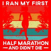I Ran My First Half Marathon And DidnT Die Funny Running Gift Santa Hat thumb 1