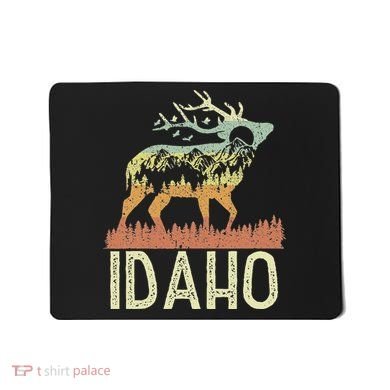 Idaho Retro Mountain Vintage Elk Hiking Mousepad