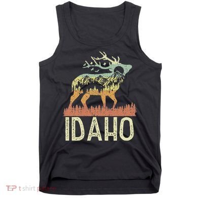 Idaho Retro Mountain Vintage Elk Hiking Tank Top