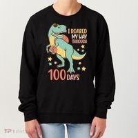 I Roared My Way Through 100 Days Dinosaur Women's Sweatshirt thumb 0