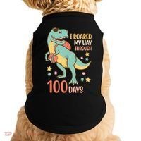 I Roared My Way Through 100 Days Dinosaur Doggie Tank thumb 0