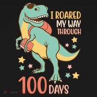 I Roared My Way Through 100 Days Dinosaur Doggie Tank thumb 4