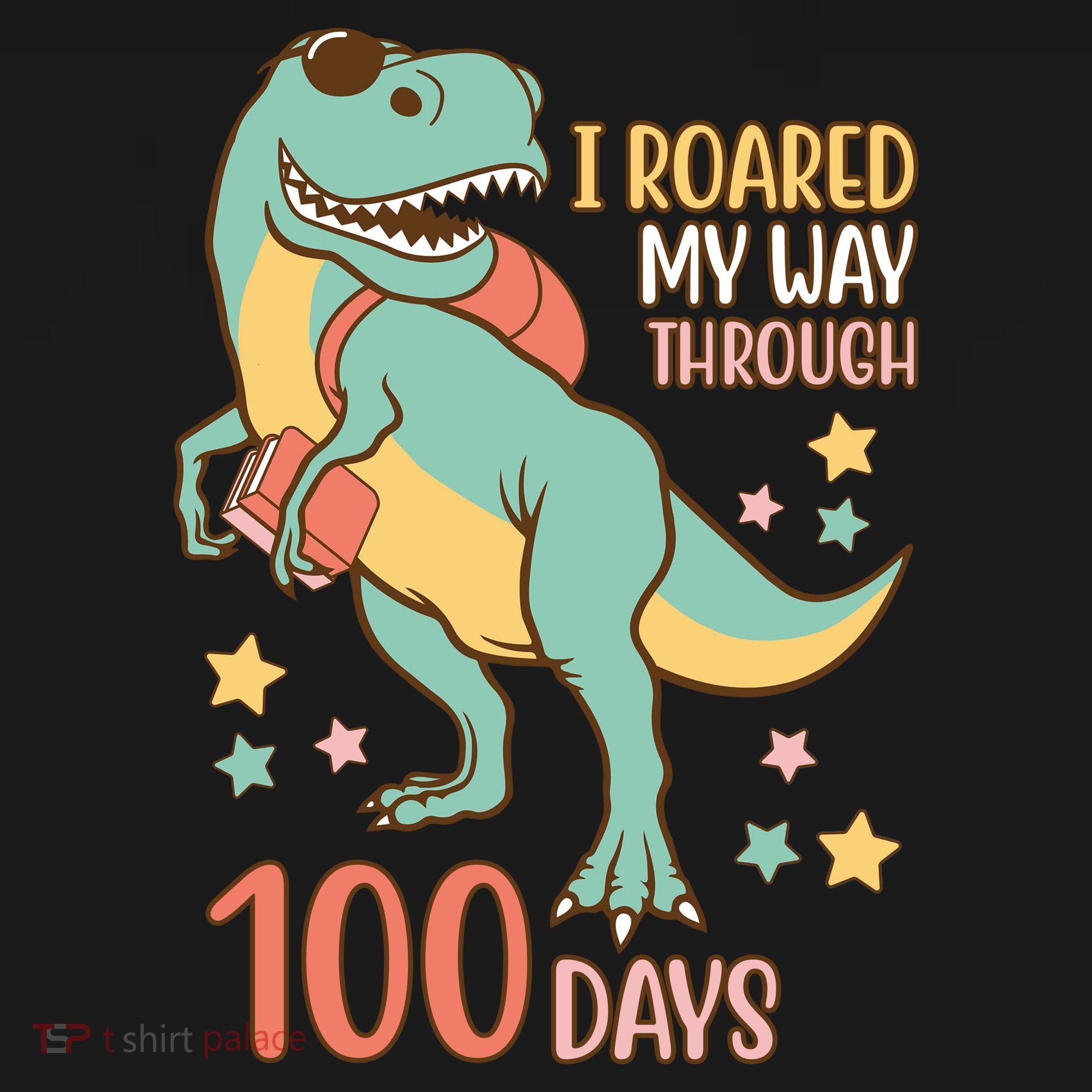 I Roared My Way Through 100 Days Dinosaur Doggie Tank
