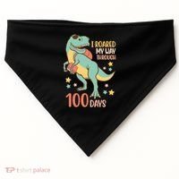 I Roared My Way Through 100 Days Dinosaur USA-Made Doggie Bandana thumb 0