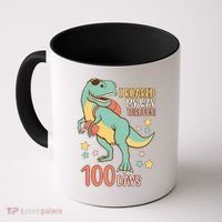 I Roared My Way Through 100 Days Dinosaur Coffee Mug thumb 0