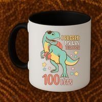 I Roared My Way Through 100 Days Dinosaur Coffee Mug thumb 2