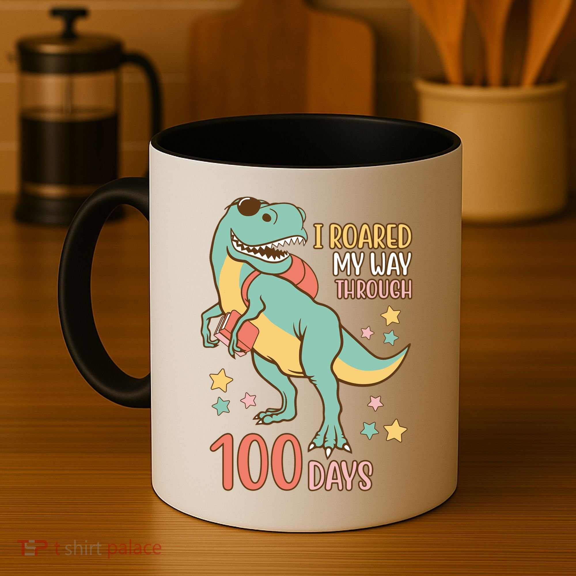 I Roared My Way Through 100 Days Dinosaur Coffee Mug