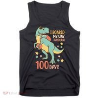 I Roared My Way Through 100 Days Dinosaur Tank Top thumb 0