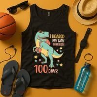 I Roared My Way Through 100 Days Dinosaur Tank Top thumb 4