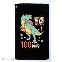 I Roared My Way Through 100 Days Dinosaur Golf Towel thumb 0