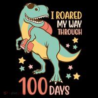 I Roared My Way Through 100 Days Dinosaur Visor thumb 3