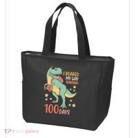 I Roared My Way Through 100 Days Dinosaur Tote Bag thumb 3