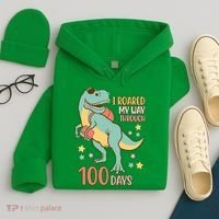I Roared My Way Through 100 Days Dinosaur Hoodie thumb 4