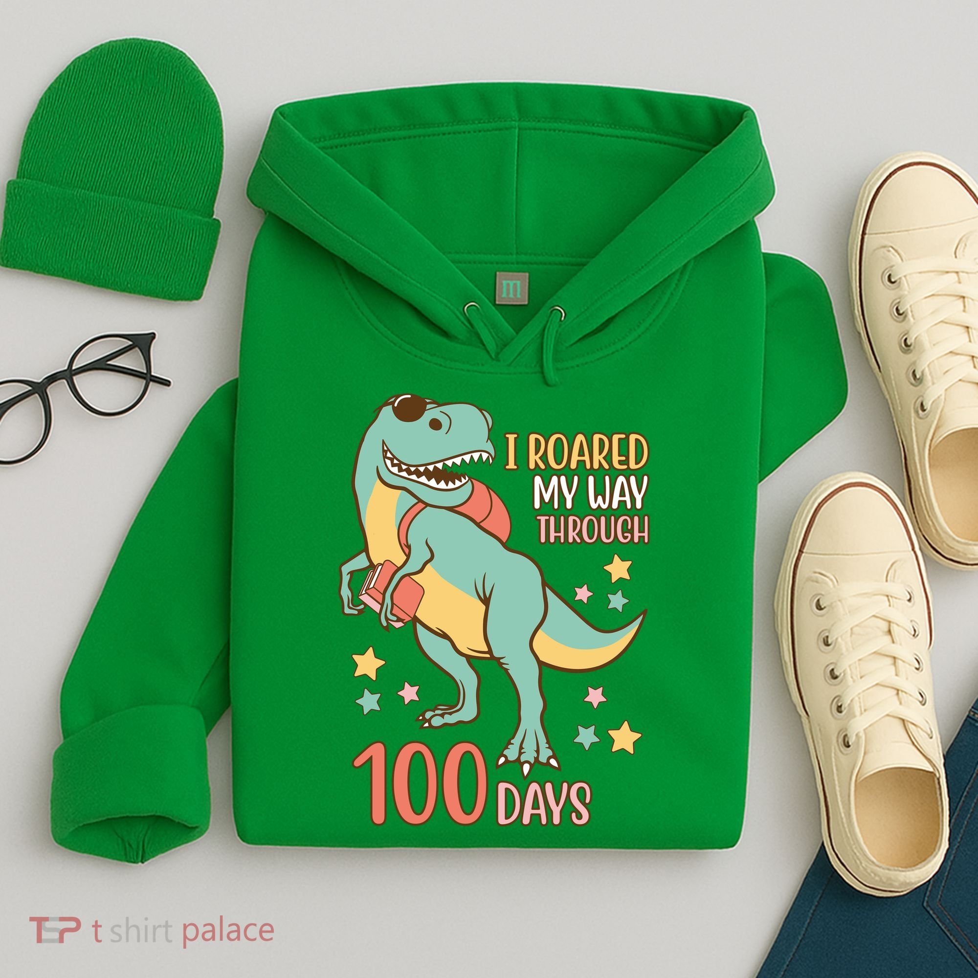 I Roared My Way Through 100 Days Dinosaur Hoodie