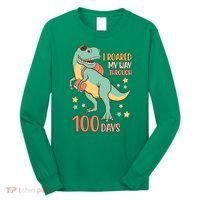 I Roared My Way Through 100 Days Dinosaur Long Sleeve Shirt thumb 0